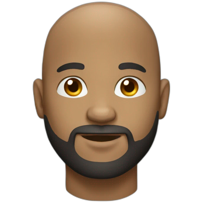 bald light skin black man with beard emoji
