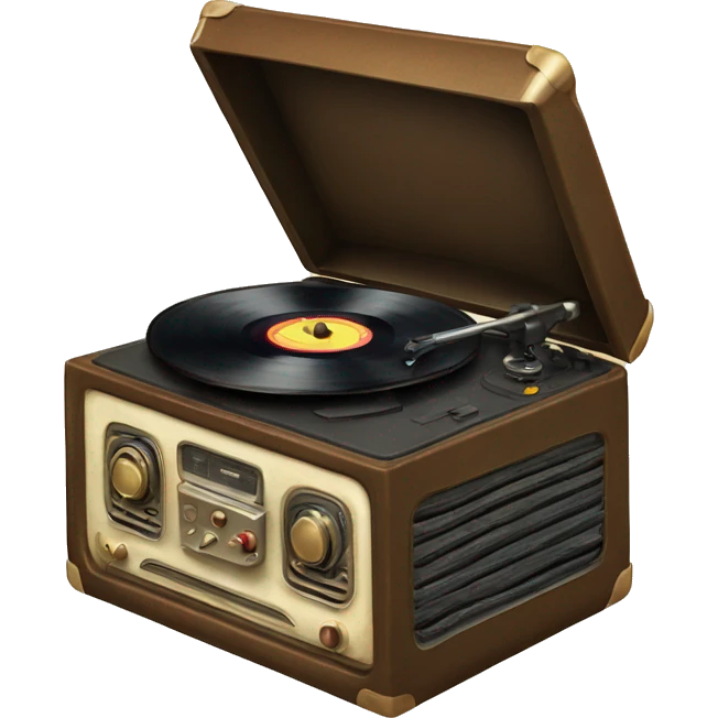 Vintage vinyl record player  emoji