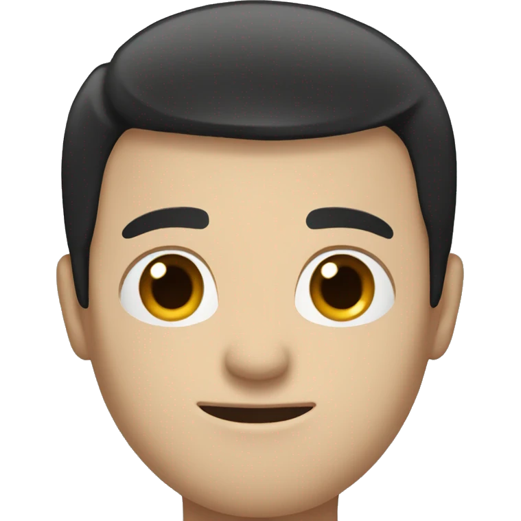 white guy with black hair emoji