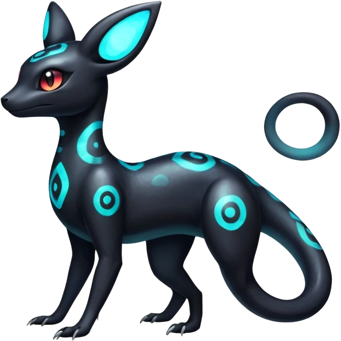 Nebulae Salandit-Umbreon-Fakémon-hybrid-creature (full body)  emoji