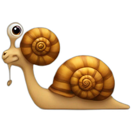 snail with camel's head emoji