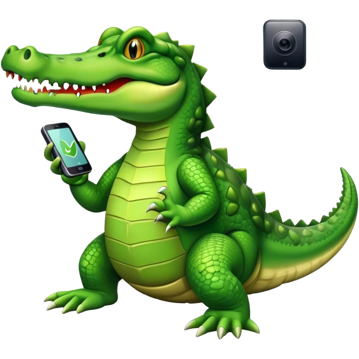 crocodile with a phone emoji