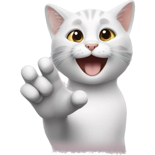 Cat saying hello with one hand emoji