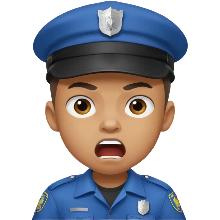 Ragazzo con cappello Nike mulatto che dice col Police in su emoji