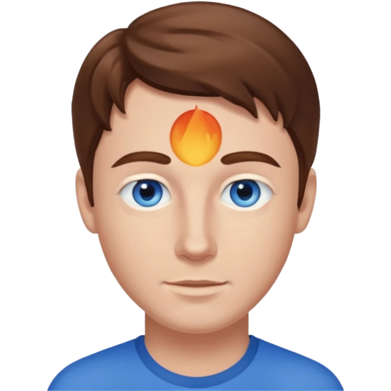 Dan Miller brown hair, blue eyes emoji