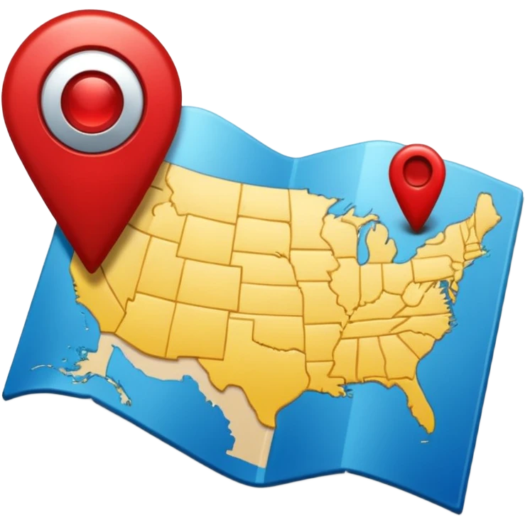 a map with one unique  pin emoji