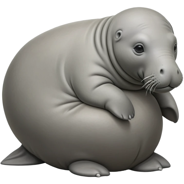 Homunculus Loxodontus, a blob-like gray creature with an elephant seal face, no distinct limbs, small hands folded on what looks like a lap, patient waiting posture emoji