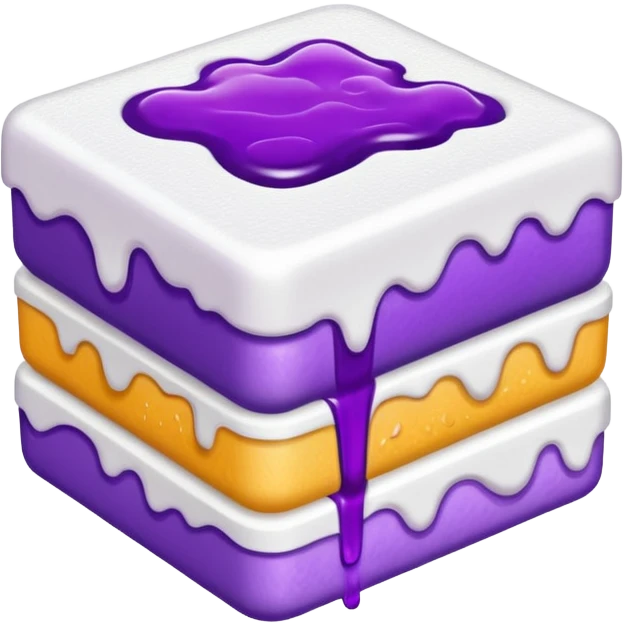 Double stacked styrofoam cum with purple liquid oozing out emoji