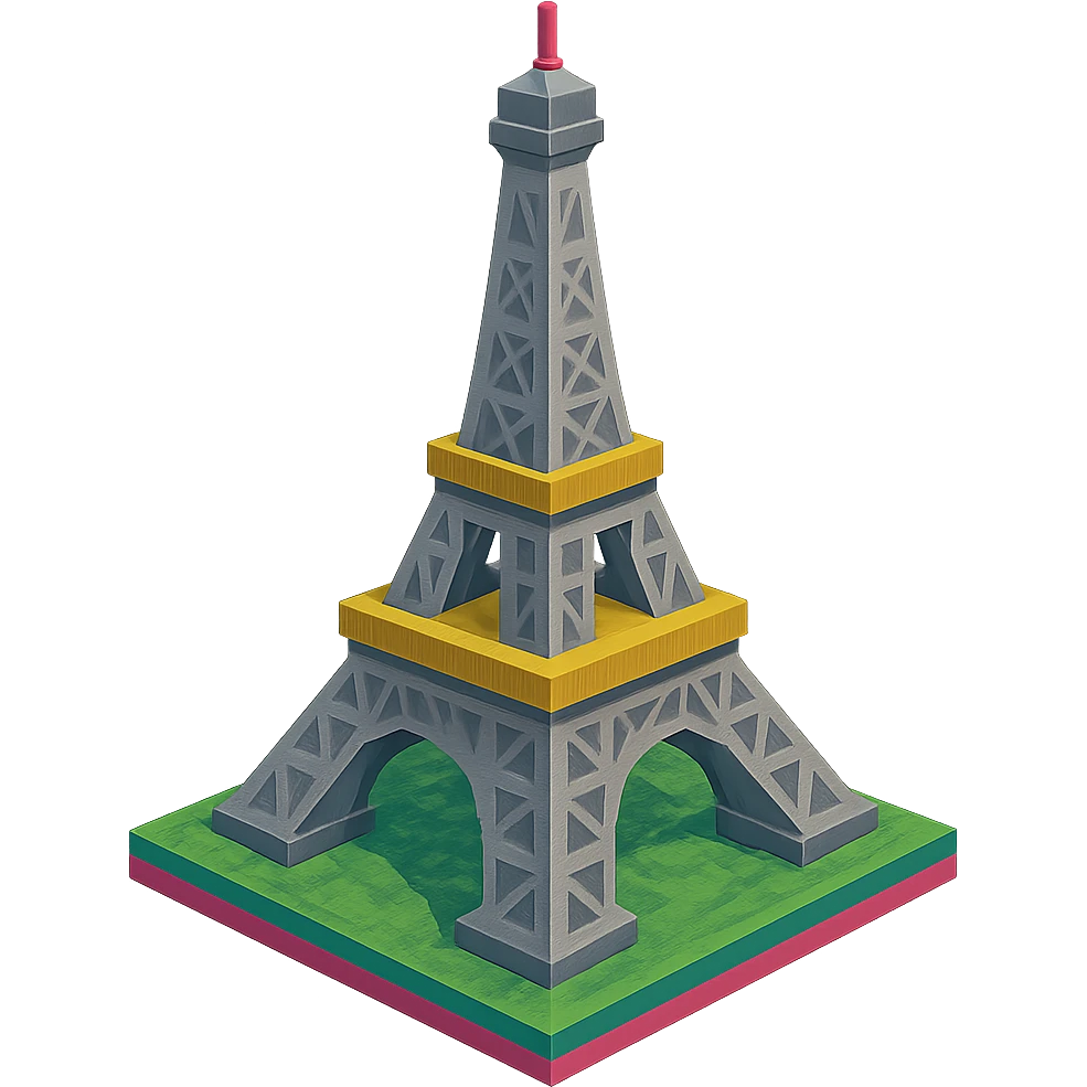Eiffel Tower low-poly 3D illustration emoji