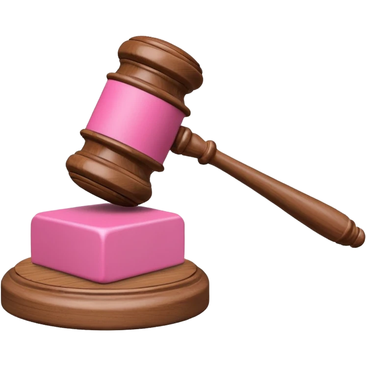 pink gavel and block emoji