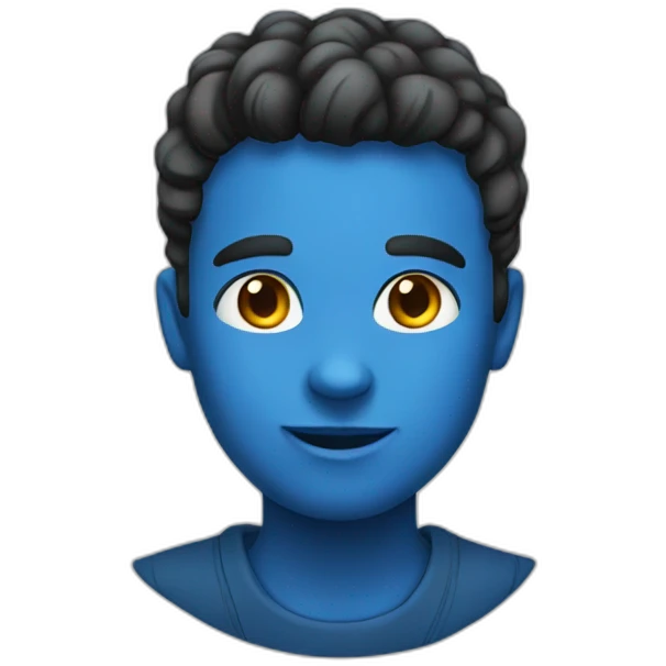 Chat bleu emoji