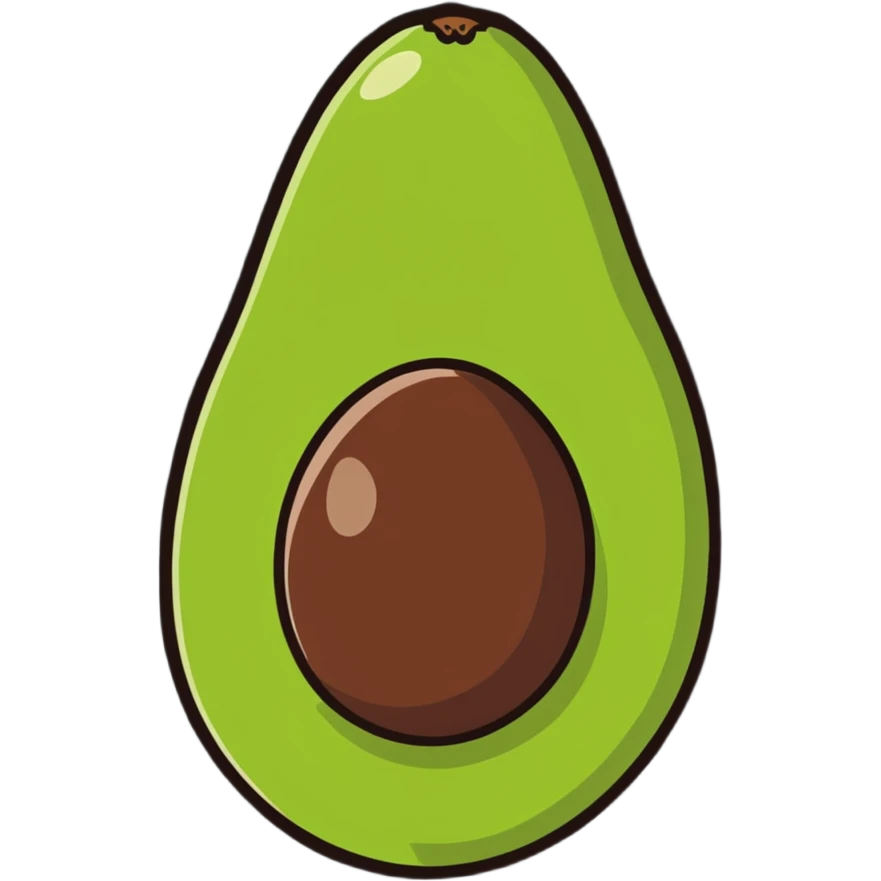 whole uncut avocado showing exterior emoji