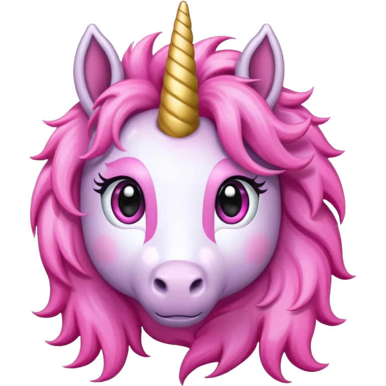 Cute Pink fluffy unicorn  emoji