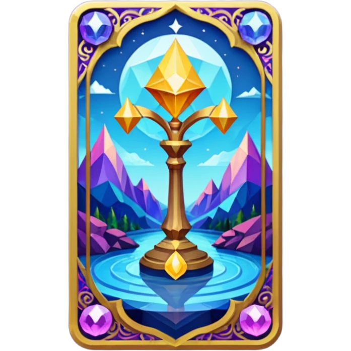 fantasy magic tarot card low poly emoji