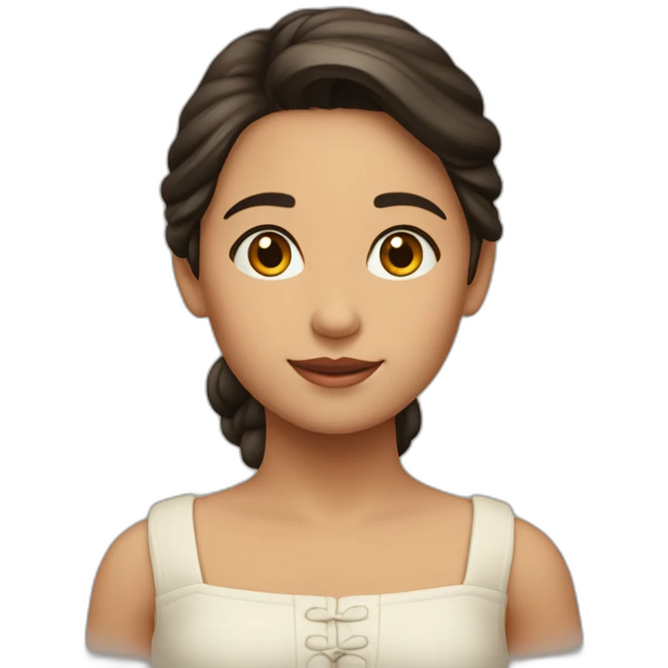 Niña Morena clara con coleta emoji