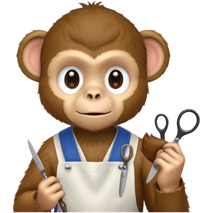 Monkey as a barber emoji