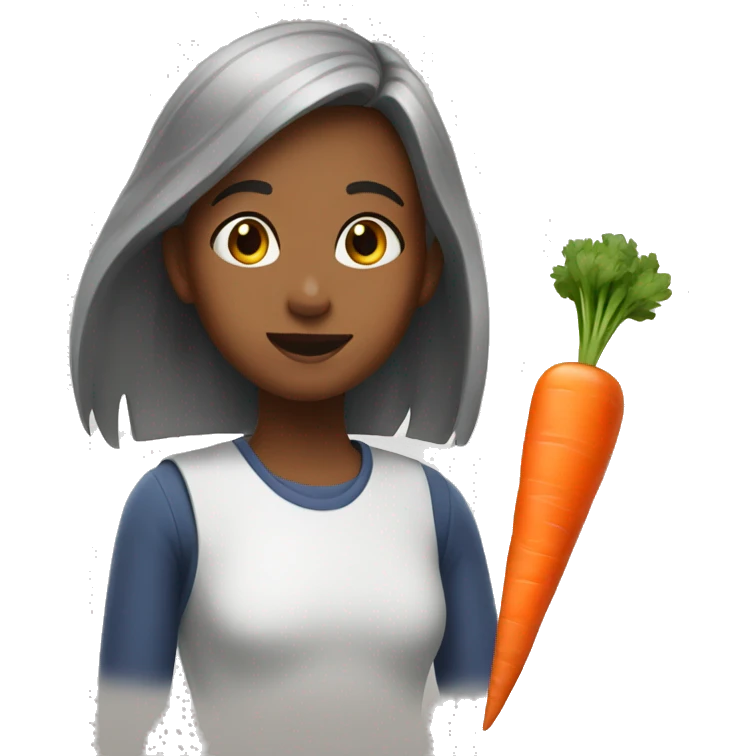 the girl with the carrot emoji