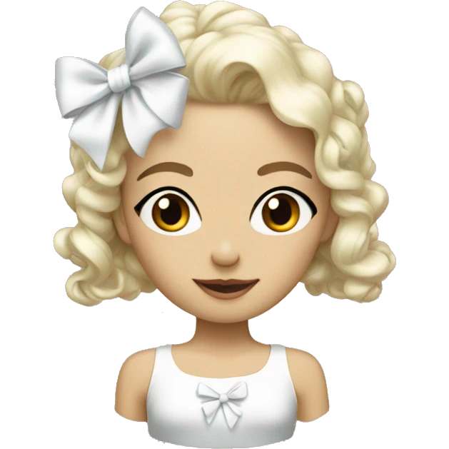 White coquette bows  emoji