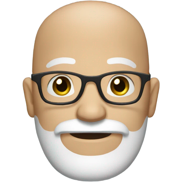 Bald man white beard and glasses  emoji