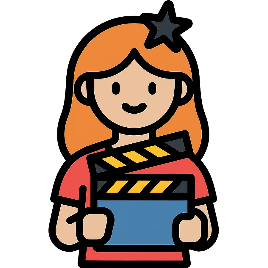 a girl as a film character emoji