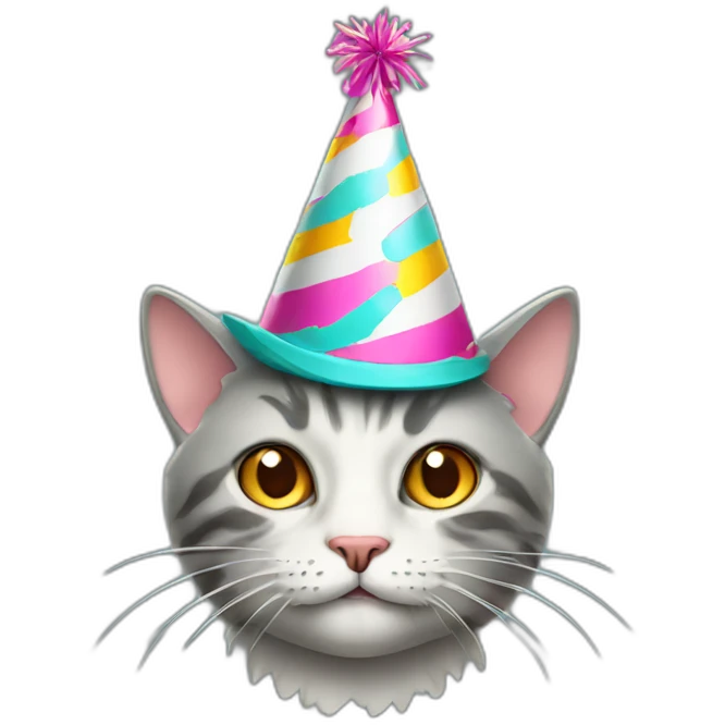 Cat with a party hat emoji