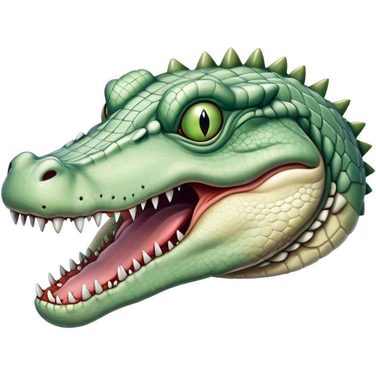 zombie monstrous pale skinned decaying greenish white alligator, vicious, boss monster emoji
