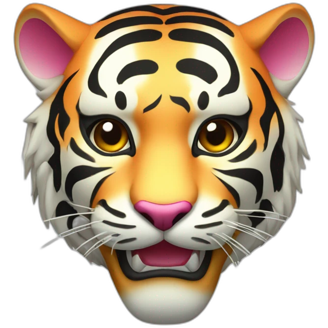gradient tiger Japanese mask emoji
