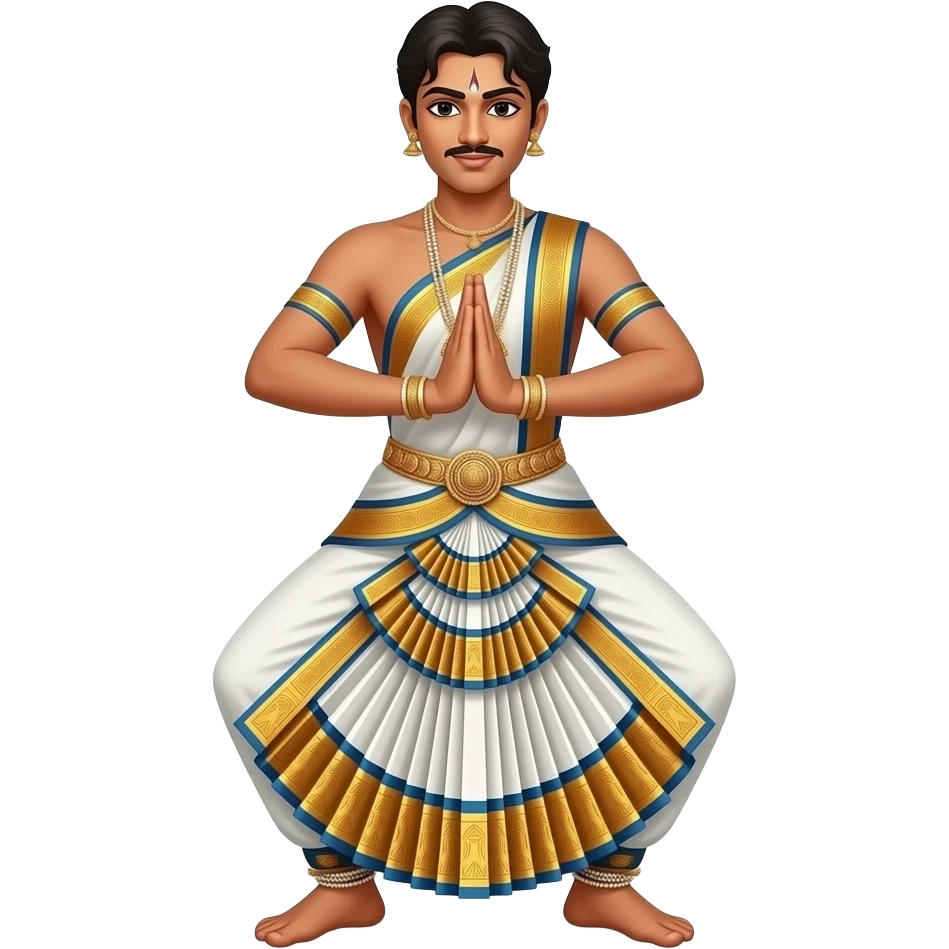 Bharatanatyam dance male wearing dhoti emoji