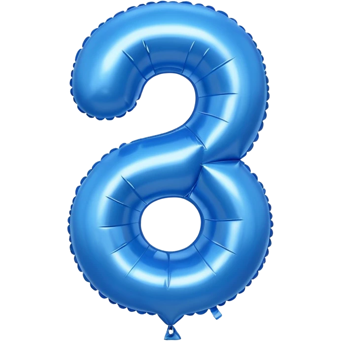 Number two in blue balloons emoji