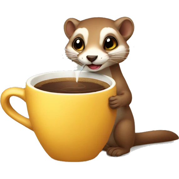 weasel drinking coffee emoji