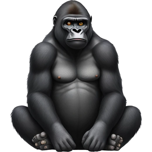 Gorilla sitting cross-legged while picking nose  emoji
