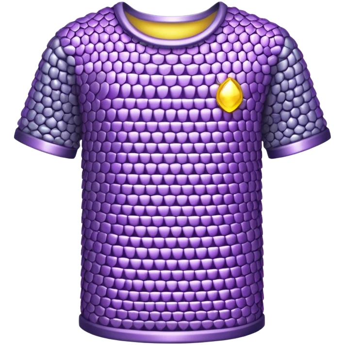 A chain mail shirt shimmering with purple and yellow light emoji