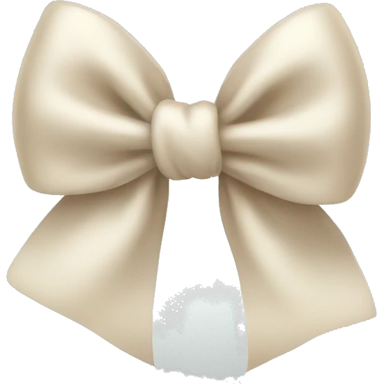 beige heart white bow emoji