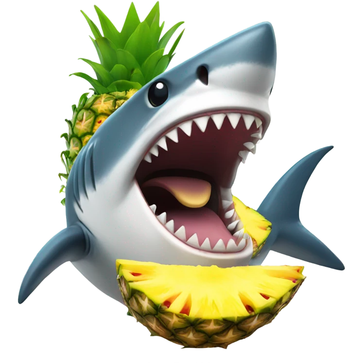 shark eating pineapple emoji