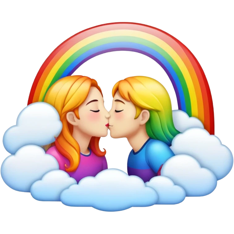 Double rainbow kisses emoji