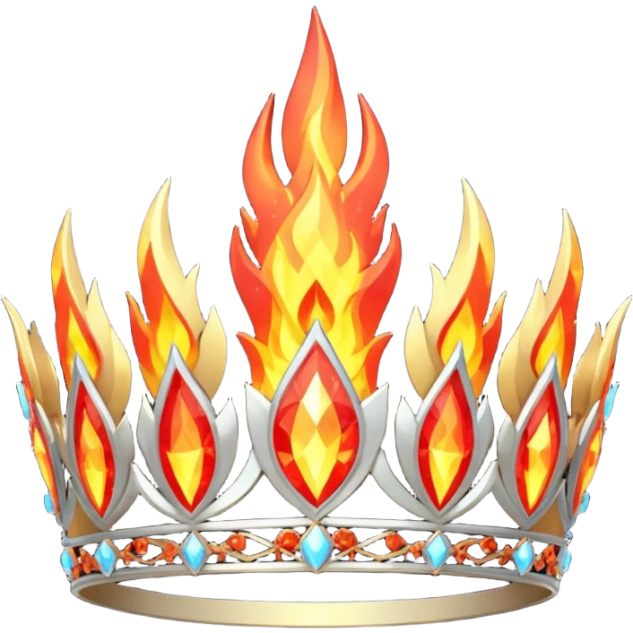 fantasy magic tiara of fire and ash low poly emoji