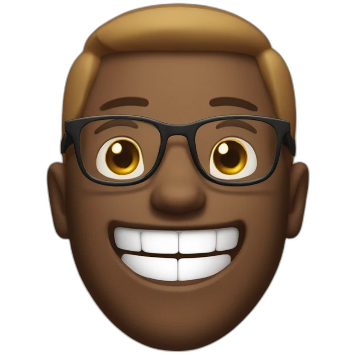 brawn hait guy with glasses laughing emoji
