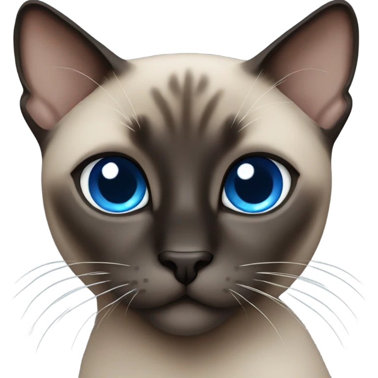 Dark siamese cat blue eyes emoji