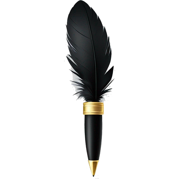 black feather pen, elegant professional emoji