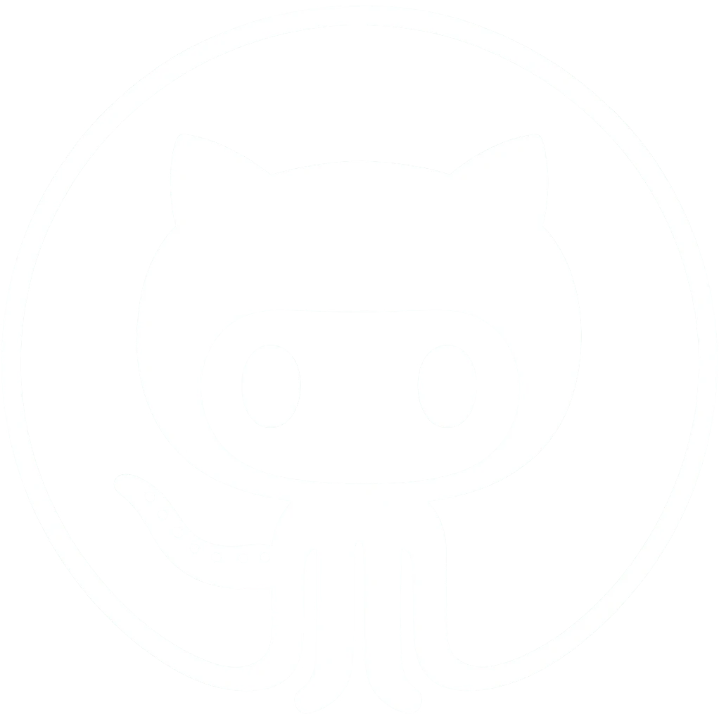 Make the GitHub icon white with a transparent background, preserving the original style and transparency. emoji