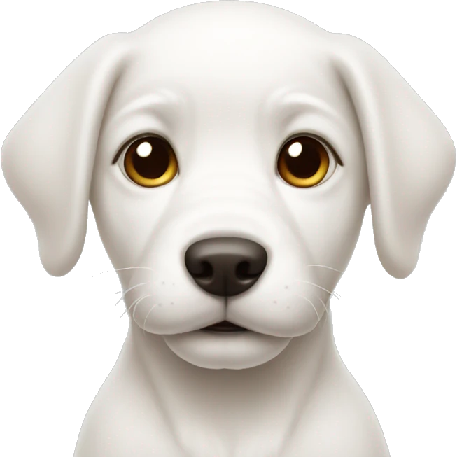 White puppy with brown ears emoji
