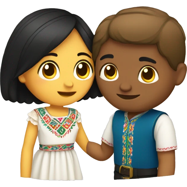 Mexican girl with swedish boy emoji