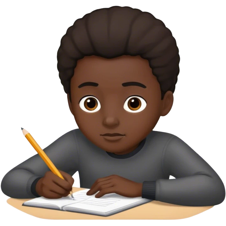 black head doing homework  emoji