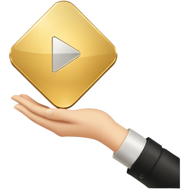 flexing youtube golden play button emoji