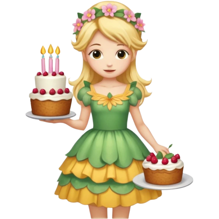 Fairy with cake emoji
