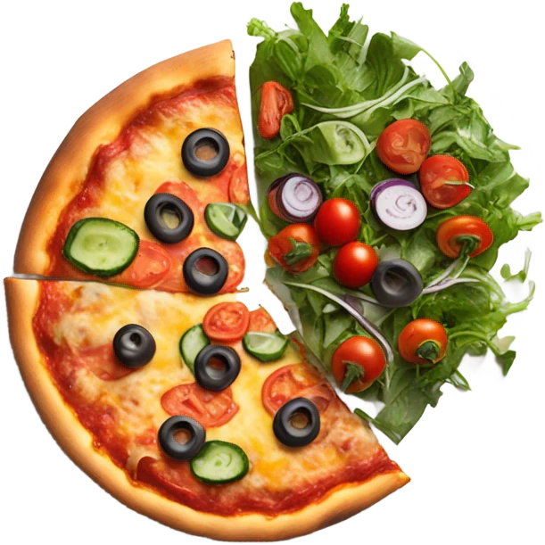 Pizza and salad emoji