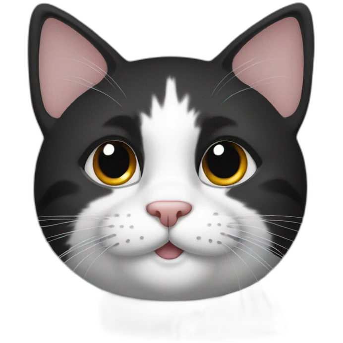 a cat with black fur and white around paws and nose emoji
