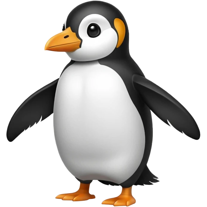 cartoon penguin, playful emoji