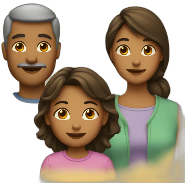 A daughter with their parents emoji