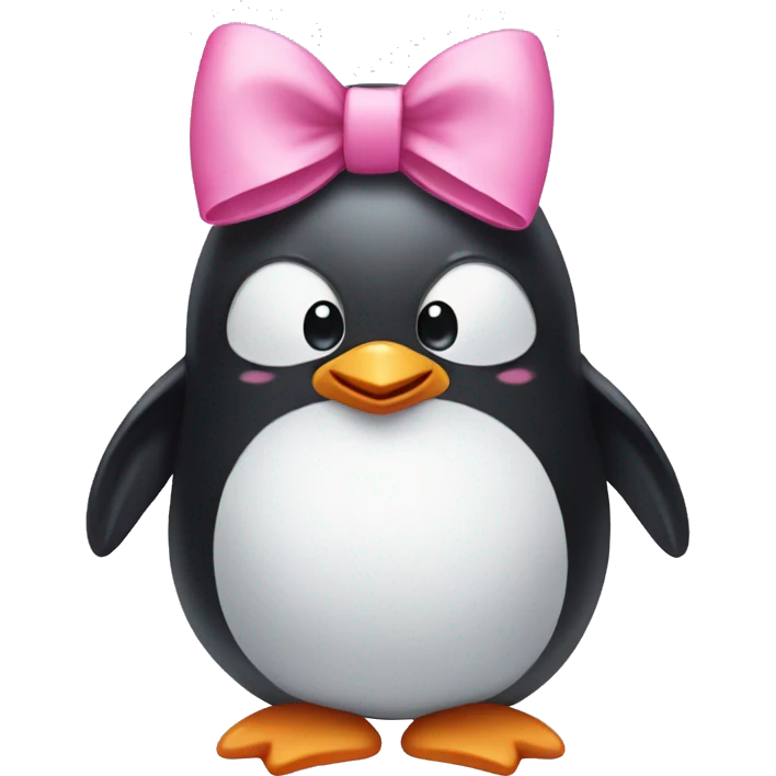 baby penguin with a pink bow emoji